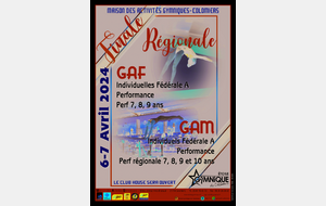 GAM/GAF - Finale régionale Indiv les 6 et 7 avril