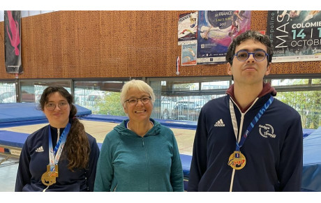 Article dans la Dépêche, les champions d'handi trampoline