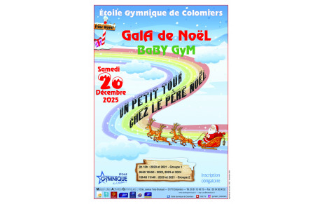 GALA de Noël baby gym le 20 décembre